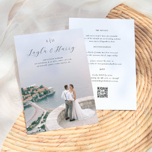 Wedding Monogram   All In One QR Code Photo Invitation