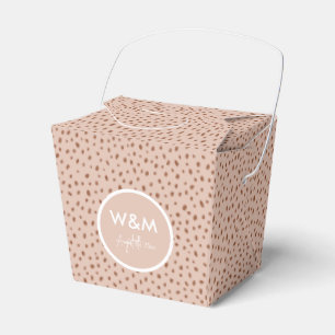 Wedding Monogram Boho Beige & Brown Dots Favour Bo Favour Box