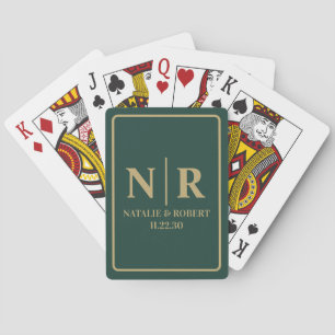 Wedding Monogram Bride And Groom Initials Playing Cards