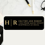 Wedding Monogram Bride and Groom Return Address Return Address Label<br><div class="desc">Elevate your wedding invitations with the exquisite Wedding Monogram Bride and Groom Return Address Labels. These labels feature a simple, elegant, and classic monogram design, incorporating the initials of the bride and groom. With a touch of gold and black, they add a luxurious and sophisticated element to your wedding stationery....</div>