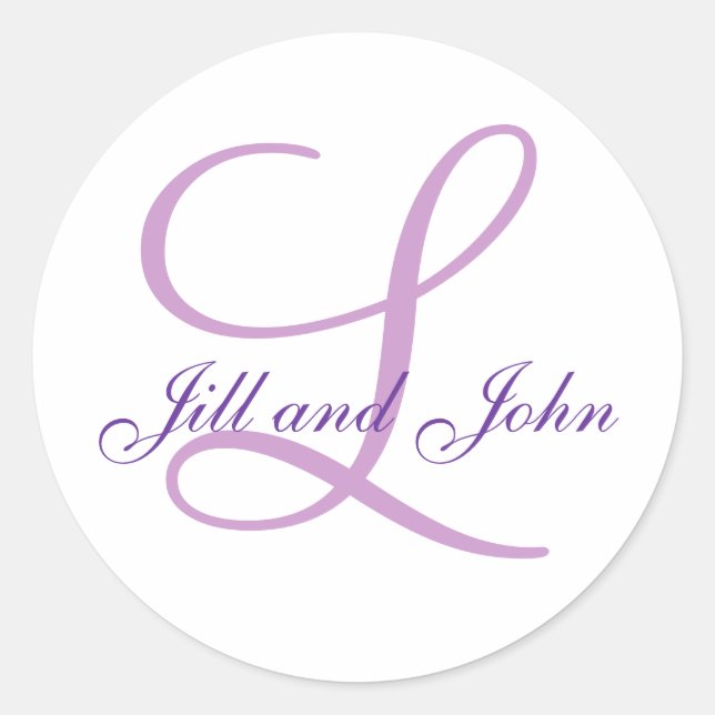 Wedding Monogram Bride Groom Date Lilac Seal (Front)