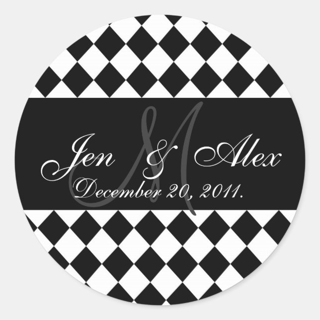 Wedding Monogram Bride Groom Date Seal (Front)