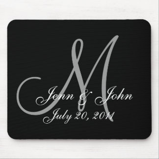 Wedding Monogram Bride Groom Names Date Mouse Pad