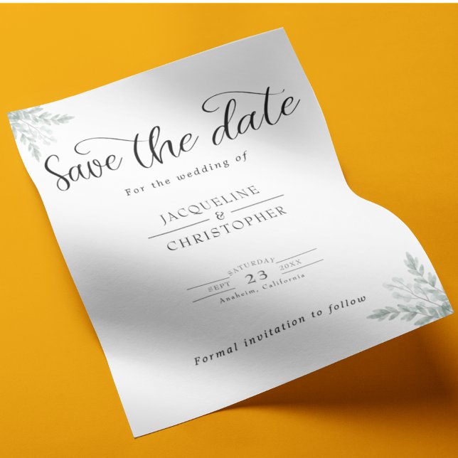 Wedding Monogram Budget Eucalyptus Save The Date Flyer (Creator Uploaded)