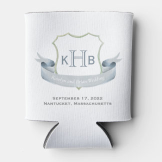 Wedding Monogram Crest Logo Classic Can Cooler