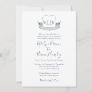 Wedding Monogram Crest Logo Classic Invitation