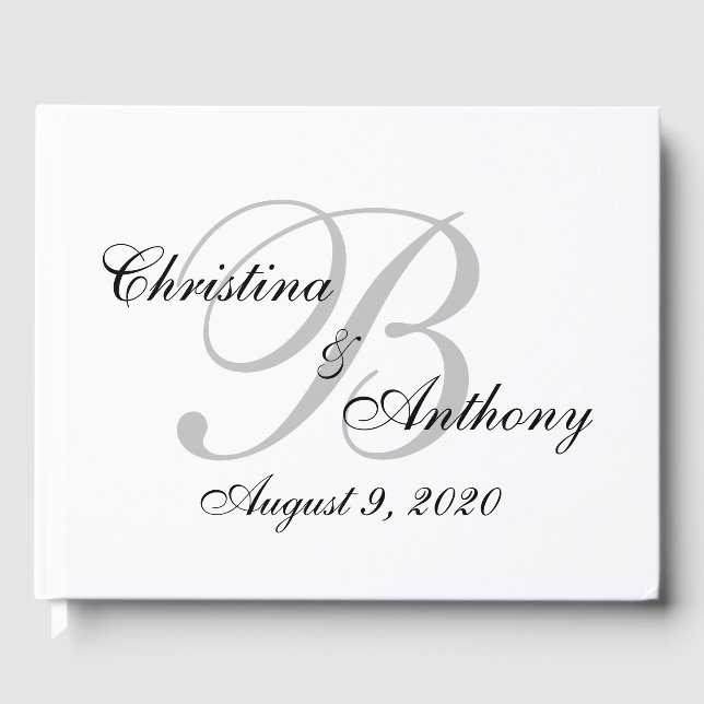 Wedding Monogram Custom Guest Book | Sign In Book (Front)