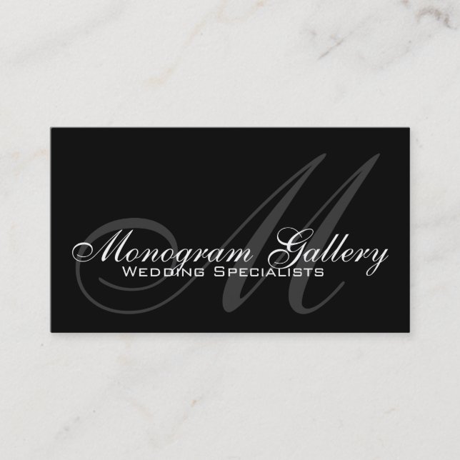 Wedding Monogram Customisable Business Card (Front)