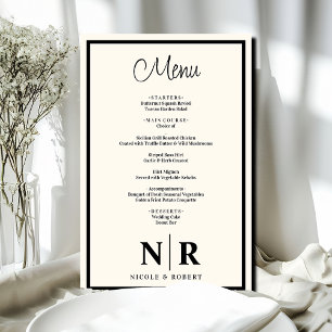 Wedding Monogram Customised Rehearsal Dinner Menu