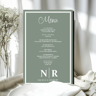 Wedding Monogram Customised Rehearsal Dinner Menu