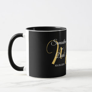 Wedding Monogram Design with Names and Date Mug
