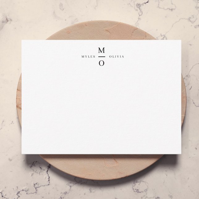 Wedding Monogram Elegant Minimalist Simple White Card (Creator Uploaded)