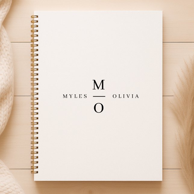Wedding Monogram Elegant Minimalist Simple White Notebook (Creator Uploaded)