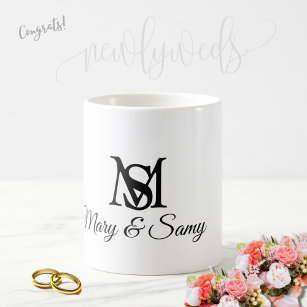 Wedding Monogram Elegant Simple chic  Coffee Mug