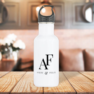 Wedding Monogram Elegant Simple Minimalist 532 Ml Water Bottle
