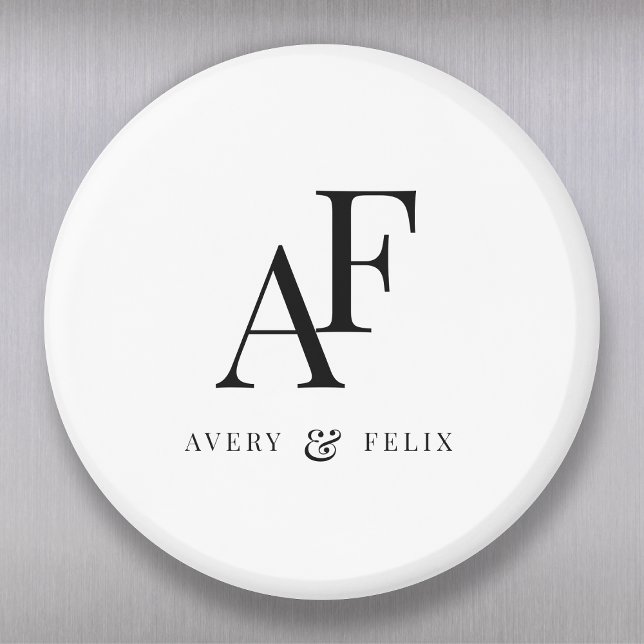 Wedding Monogram Elegant Simple Minimalist Magnet (Creator Uploaded)