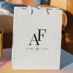 Wedding Monogram Elegant Simple Minimalist Medium Gift Bag<br><div class="desc">A simple wedding monogram design with classic traditional typography in black in an elegant style. The text can be easily be customised with your names for the perfectly personalised design!</div>