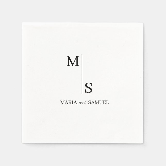 wedding monogram Elegant Simple  Minimalist Napkin (Front)