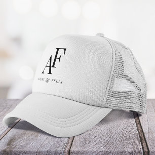 Wedding Monogram Elegant Simple Minimalist Trucker Hat