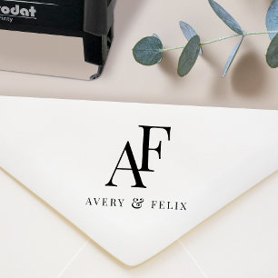 Wedding Monogram Elegant Wedding Favour Self-inking Stamp