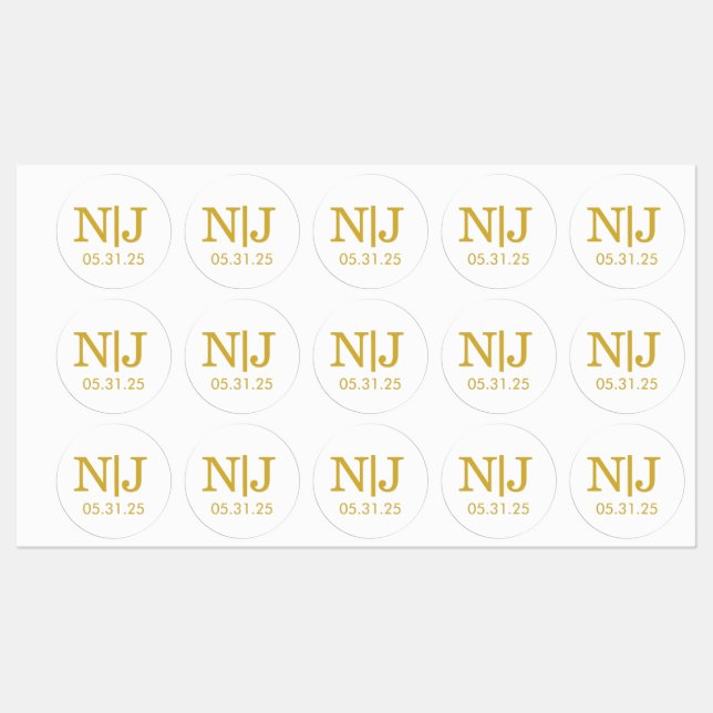 Wedding Monogram Envelope Stickers (Sheet)