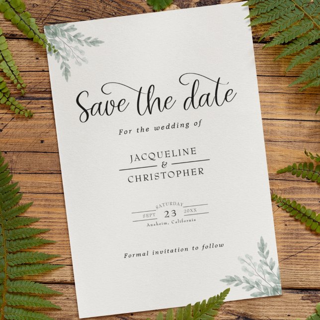 Wedding Monogram Eucalyptus Save The Date (Creator Uploaded)