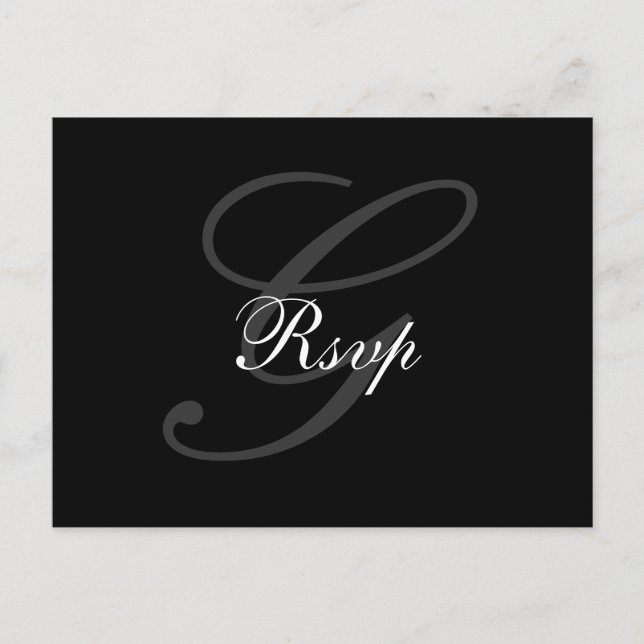 Wedding Monogram G RSVP Postcard Horizontal (Front)