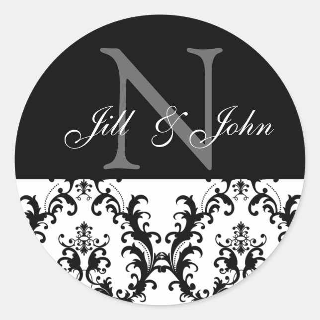 Wedding Monogram Initial Bride Groom Envelope Seal (Front)