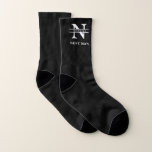 Wedding monogram initial & name Groomsman  Socks<br><div class="desc">simple monogram customisable socks for him,  customise any initial and name you want! Customise best man to ring bearer or anything else! It makes the perfect custom gifts for your loved ones to keep for years to come!</div>