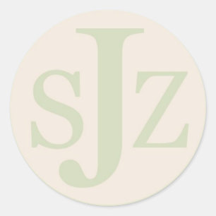 Wedding Monogram Logo Classic Round Sticker