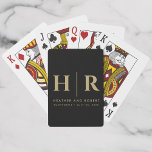 Wedding Monogram Modern Custom Bride and Groom Playing Cards<br><div class="desc">Elevate your wedding entertainment with the Wedding Monogram Modern Custom Bride and Groom Playing Cards. These sophisticated and stylish playing cards add a personalised touch to your wedding games and serve as a delightful keepsake for your guests. The simple yet elegant monogram featuring the bride and groom's initials adds a...</div>