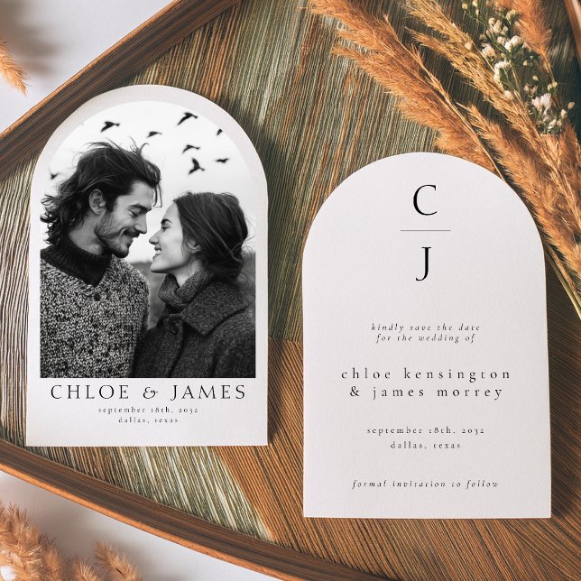 Wedding Monogram Modern Custom Photo Arch Save The Date (Creator Uploaded)