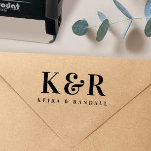 Wedding Monogram Modern Wedding Favour Self-inking Stamp