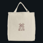 Wedding Monogram Names Date Announcement Tote Bag<br><div class="desc">Wedding Monogram Names Date Announcement Bag Customise the colour of the bag and text as well as your personal information</div>
