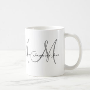 Wedding Monogram & Names Gift  Favour Mug