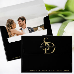 Wedding Monogram Personalised Return Address Envelope