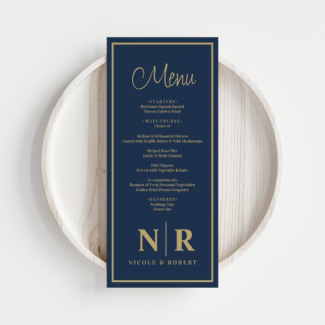 Wedding Monogram Reception Or Engagement Dinner Menu (Creator Uploaded)