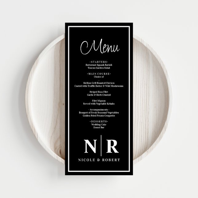 Wedding Monogram Reception Or Engagement Dinner Menu (Creator Uploaded)