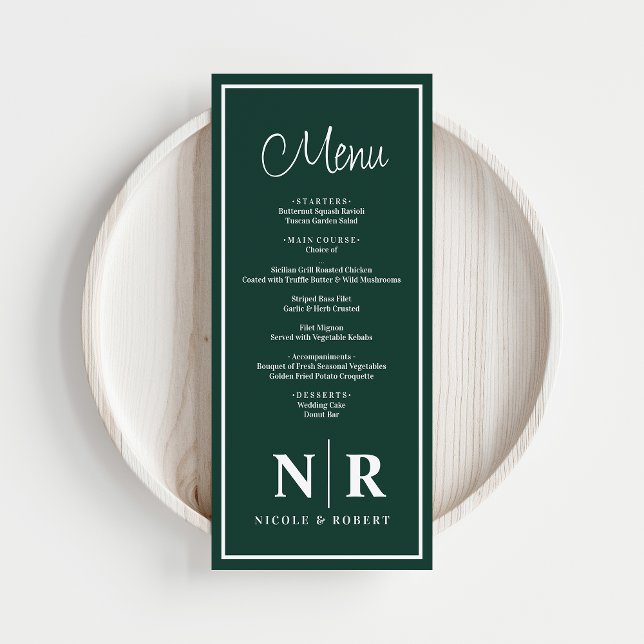 Wedding Monogram Reception Or Engagement Dinner Menu (Creator Uploaded)