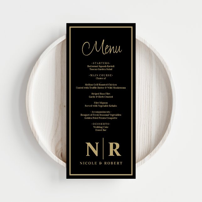 Wedding Monogram Reception Or Engagement Dinner Menu (Creator Uploaded)