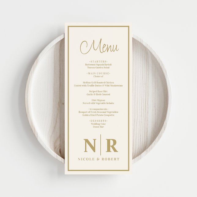 Wedding Monogram Reception Or Engagement Dinner Menu (Creator Uploaded)
