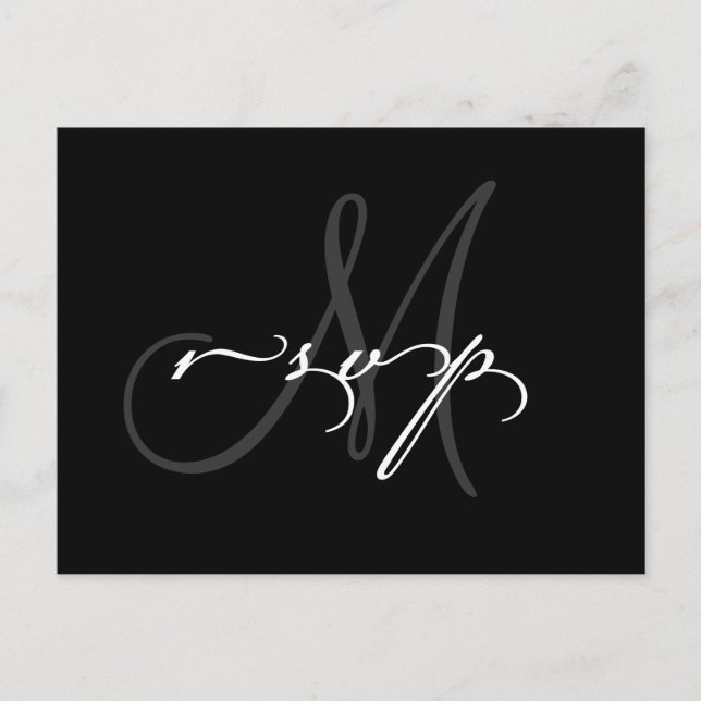 Wedding Monogram RSVP Postcard (Front)