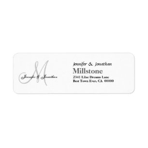 Wedding Monogram Wedding Thank You Address Label Return Address Label