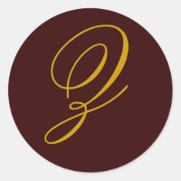 Wedding Monogram Z Gold Seal Sticker