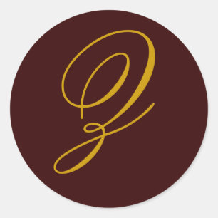 Wedding Monogram Z Gold Seal Sticker