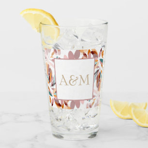 Wedding/Monogrammed Spring Style Modern Floral Glass