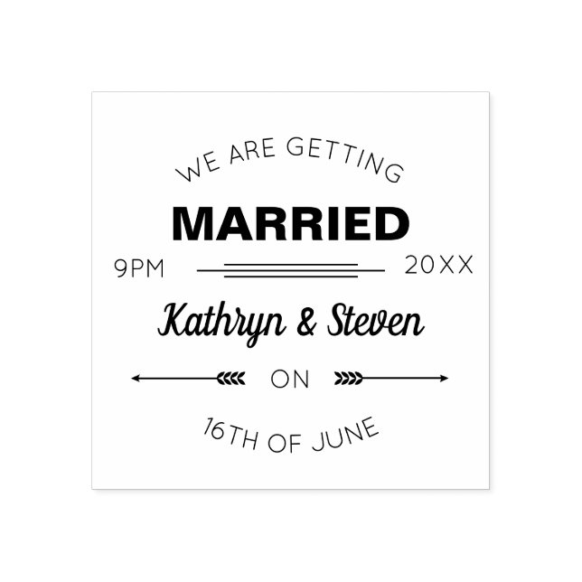 Wedding Monograms. Getting Married Typography. Rubber Stamp (Imprint)