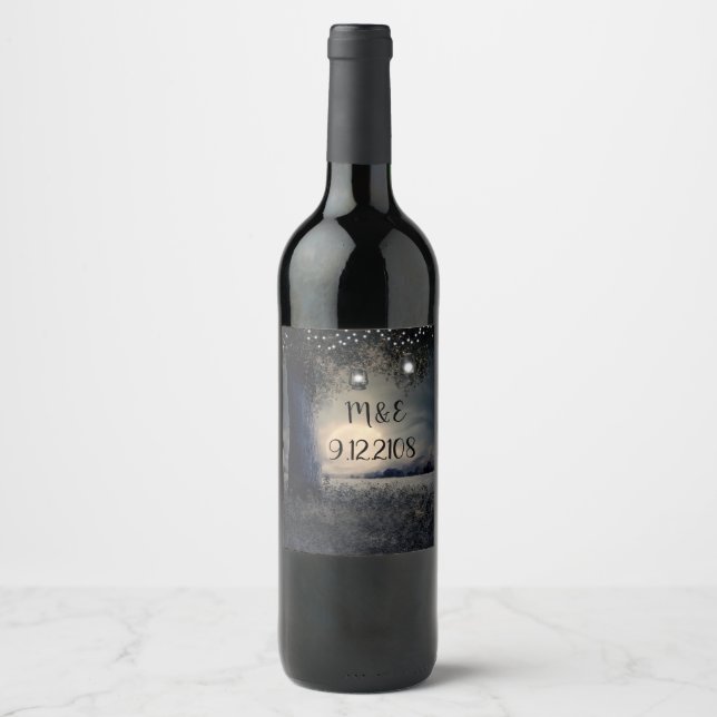 Wedding Moonlit Night Wine Label (Front)