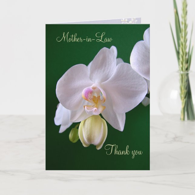 Wedding. Mother-in-Law. Thank you Card with Orchid (Front)