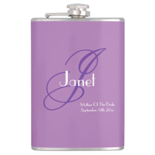 Wedding Mother Of The Bride Gift Cool Monogram  Hip Flask